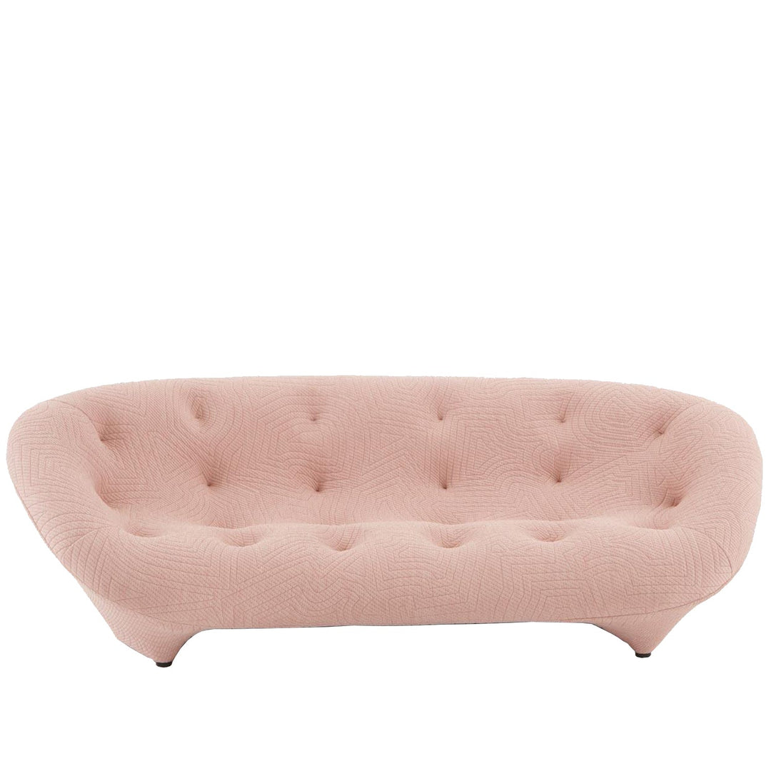 Contemporary fabric 3 seater sofa conch appa in white background.