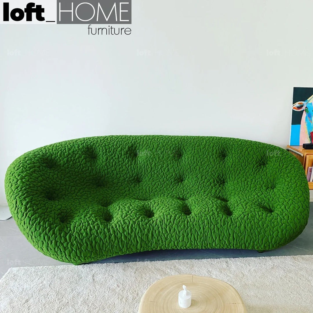 Contemporary fabric 3 seater sofa conch moby conceptual design.