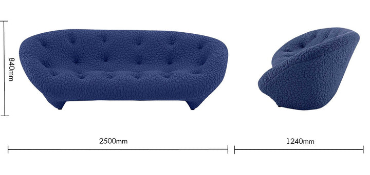 Contemporary fabric 3 seater sofa conch moby size charts.