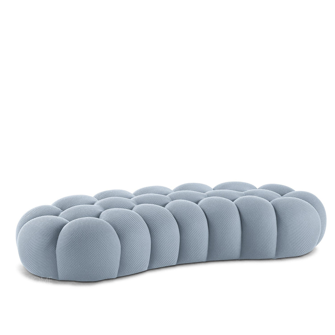 Contemporary fabric curved ottoman bubble situational feels.