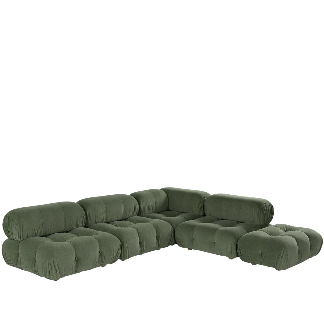 Contemporary fabric l shape sectional sofa camaleonda 2+l+ottoman in white background.