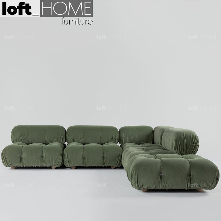 Contemporary fabric l shape sectional sofa camaleonda 2+l+ottoman in close up details.