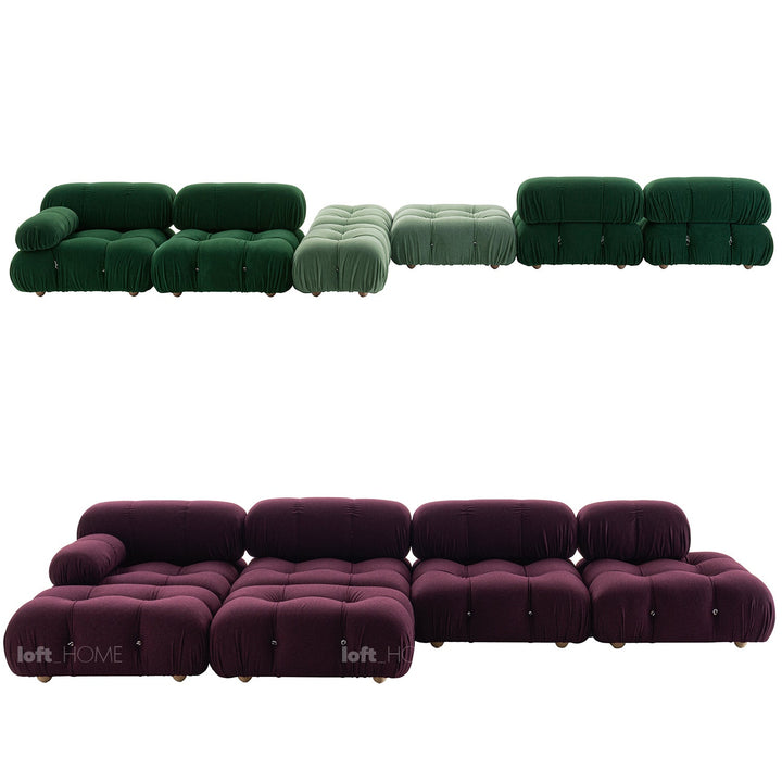 Contemporary fabric l shape sectional sofa camaleonda 2+l+ottoman in still life.