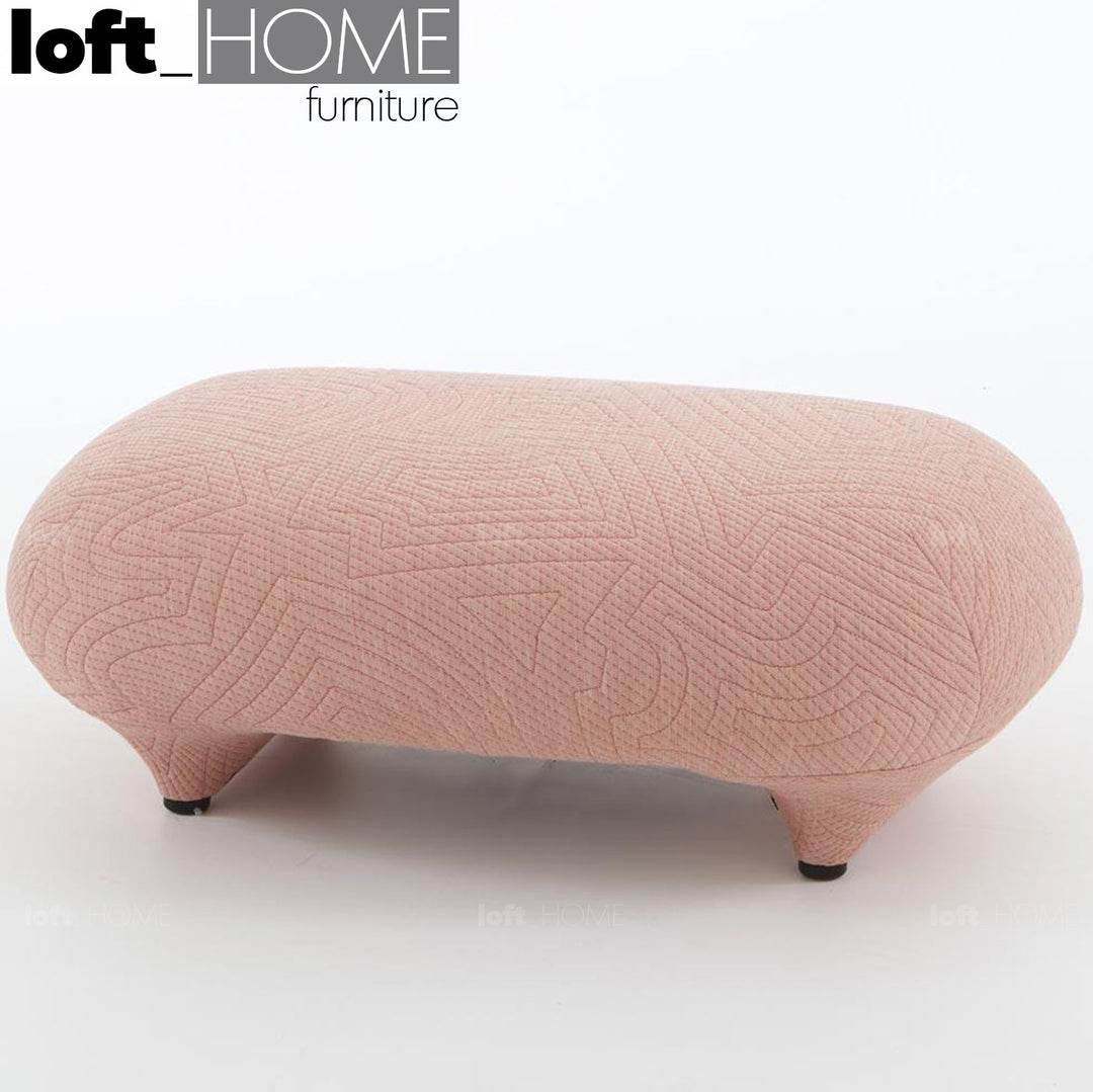 Contemporary fabric ottoman conch appa in real life style.