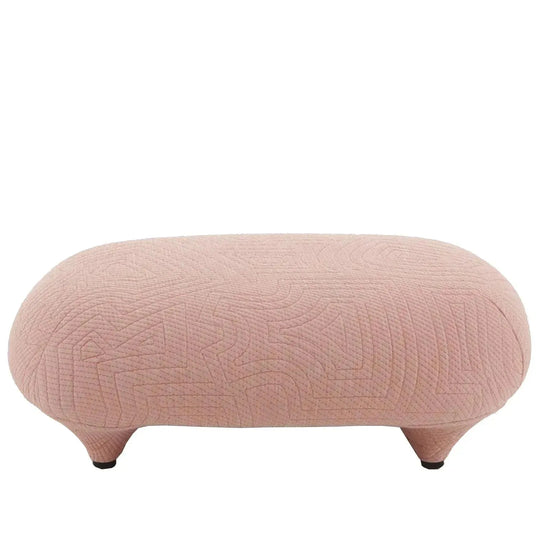 Bauhaus fabric ottoman conch appa in white background.