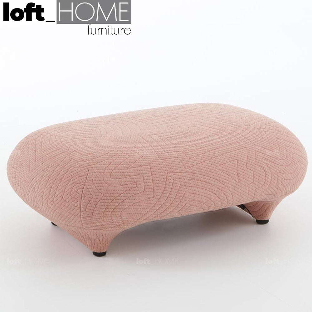 Contemporary fabric ottoman conch appa primary product view.