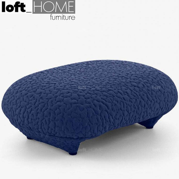 Contemporary fabric ottoman conch moby primary product view.