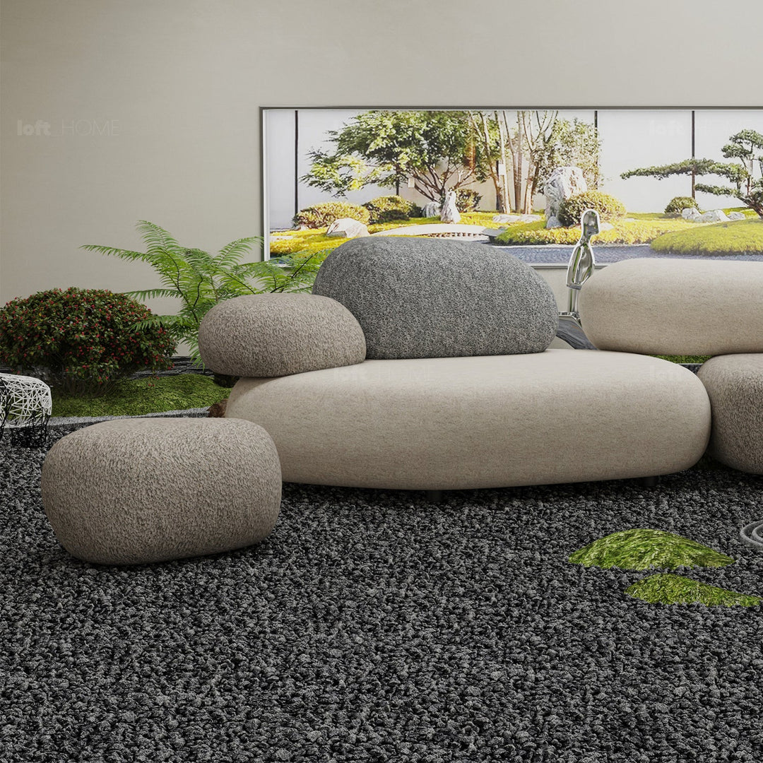Contemporary fabric ottoman pebble situational feels.