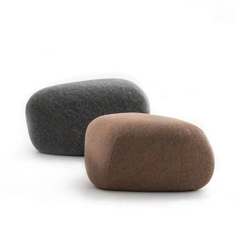 Contemporary fabric ottoman pebble detail 2.