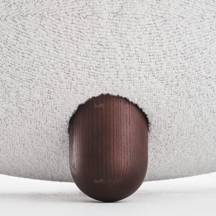 Contemporary fabric ottoman teddy in details.
