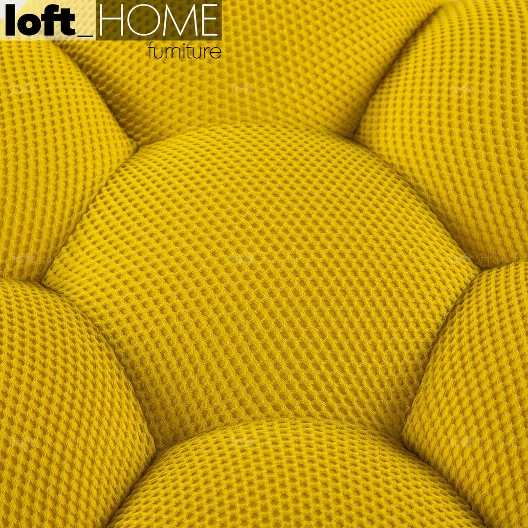 Contemporary fabric round ottoman bubble conceptual design.