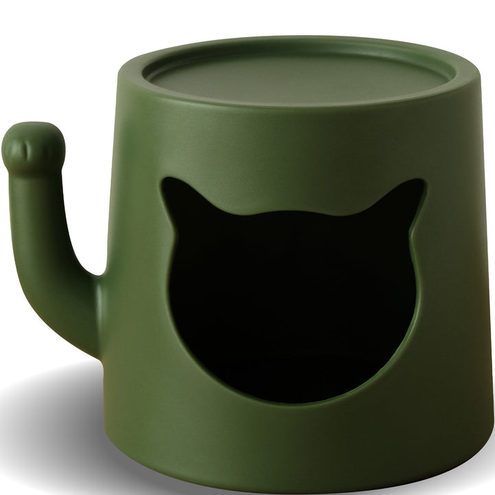 Contemporary plastic side table cat house conceptual design.