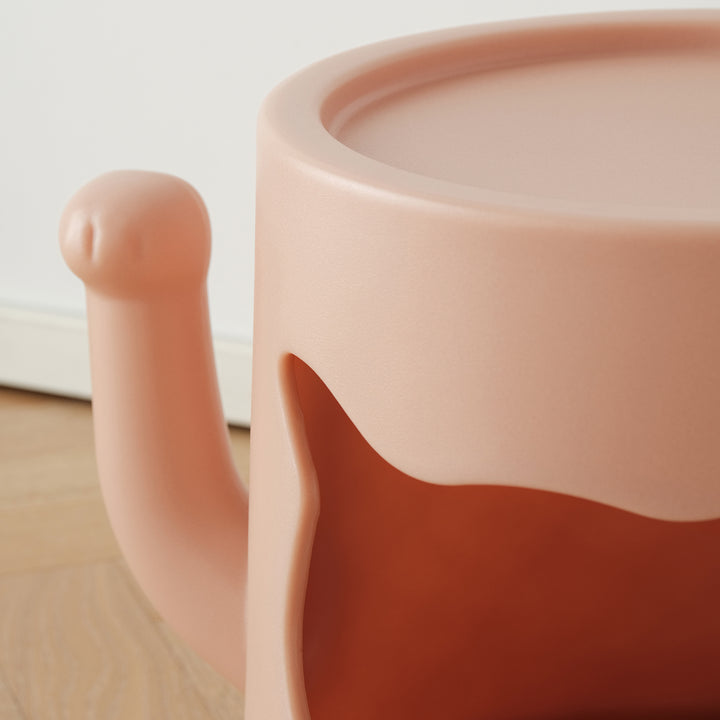 Contemporary plastic side table cat house in details.