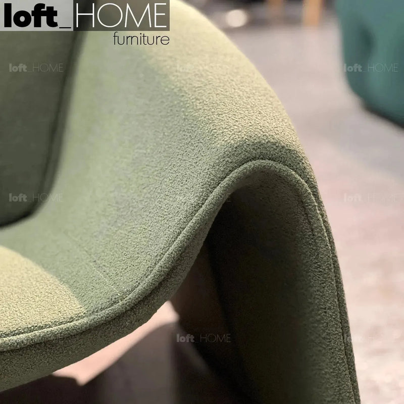 Bauhaus teddy fabric 1 seater sofa le club in details.