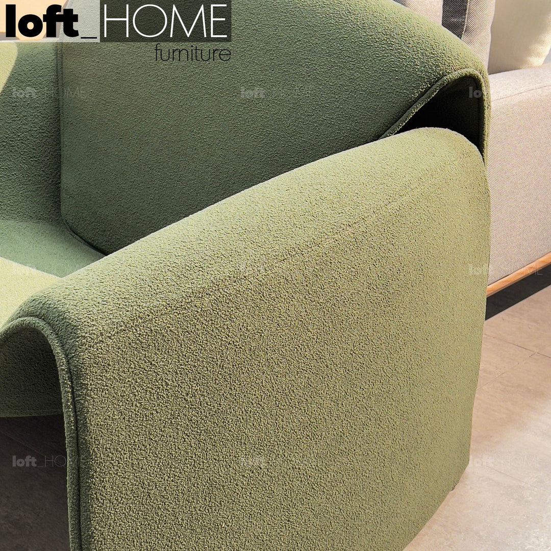 Contemporary teddy fabric 1 seater sofa le club with context.