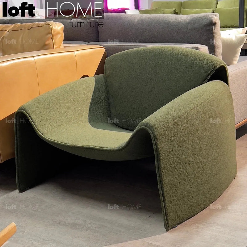 Contemporary teddy fabric 1 seater sofa le club primary product view.