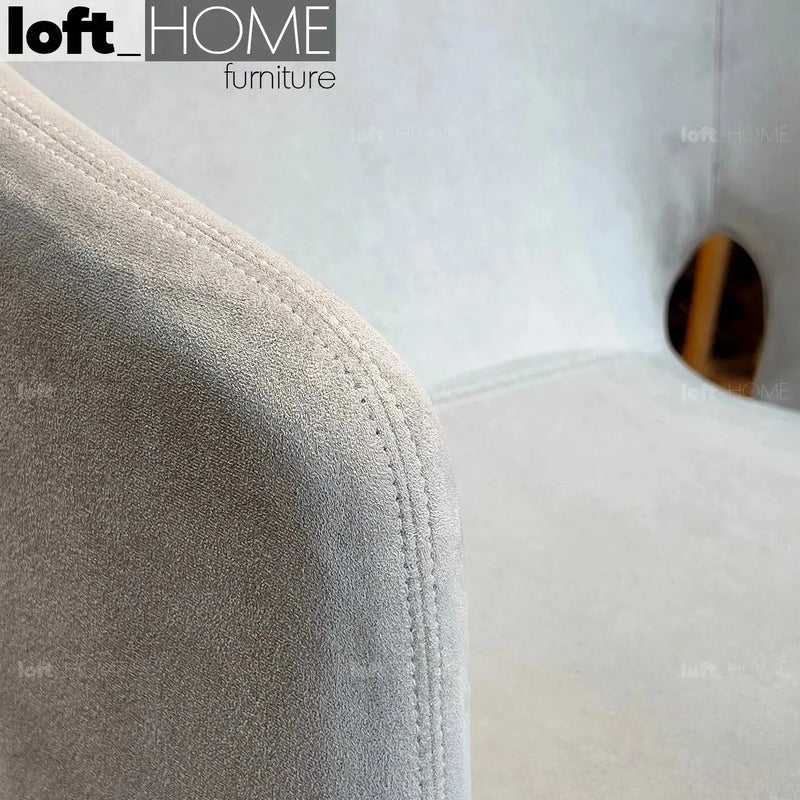 Bauhaus velvet dining chair celeste in panoramic view.