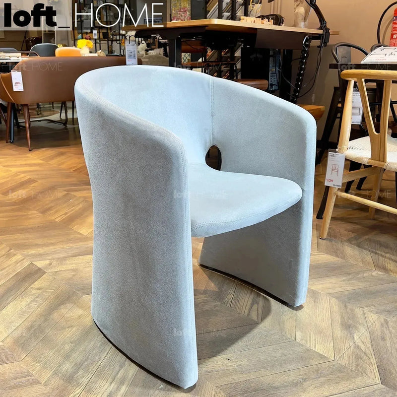 Bauhaus velvet dining chair celeste primary product view.