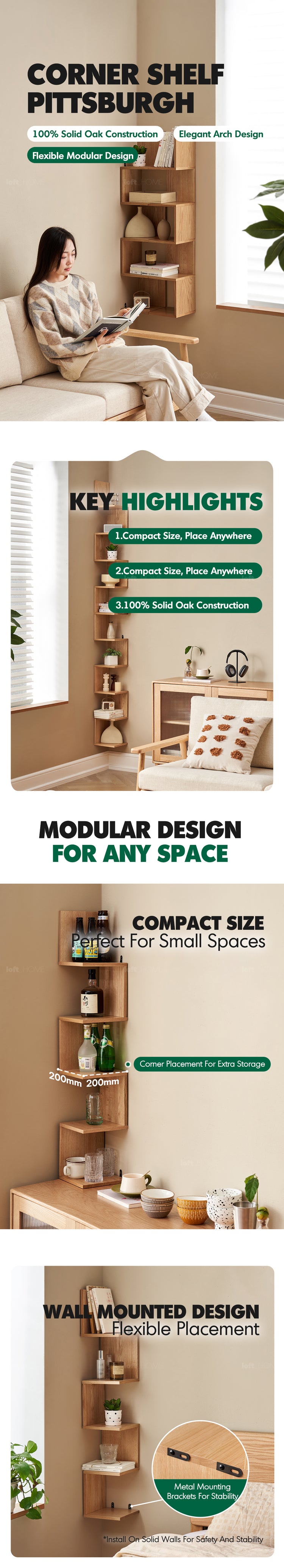 Scandinavian Oak Wood Corner Shelf PITTSBURGH Good to Know Preview-1
