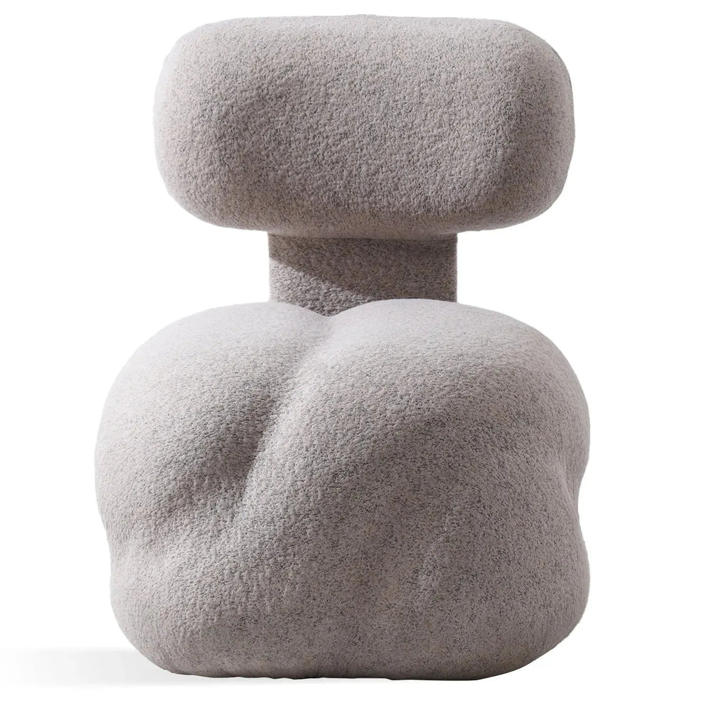 Cream boucle 1 seater sofa chantilly in white background.