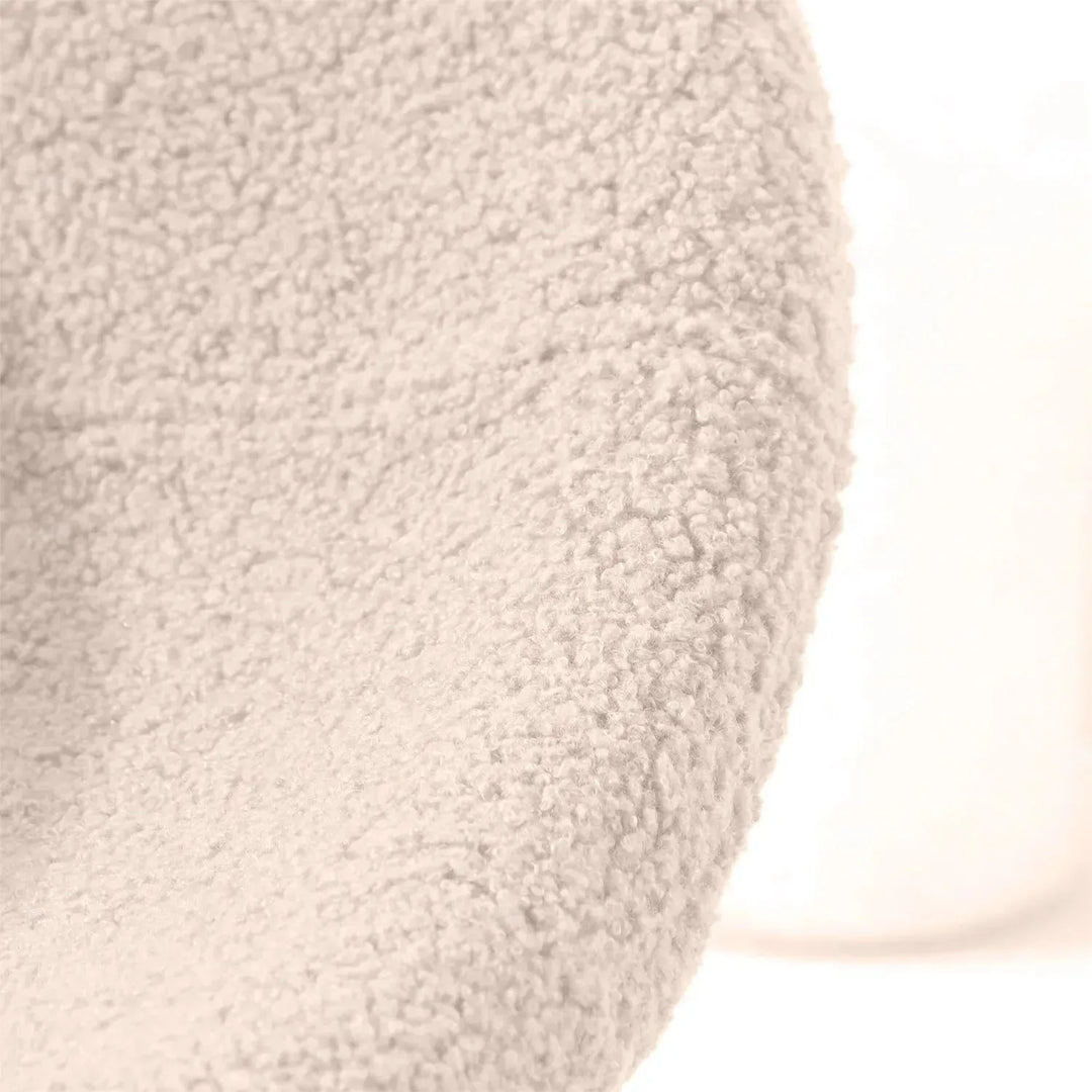 Cream boucle 1 seater sofa kids elephant detail 4.
