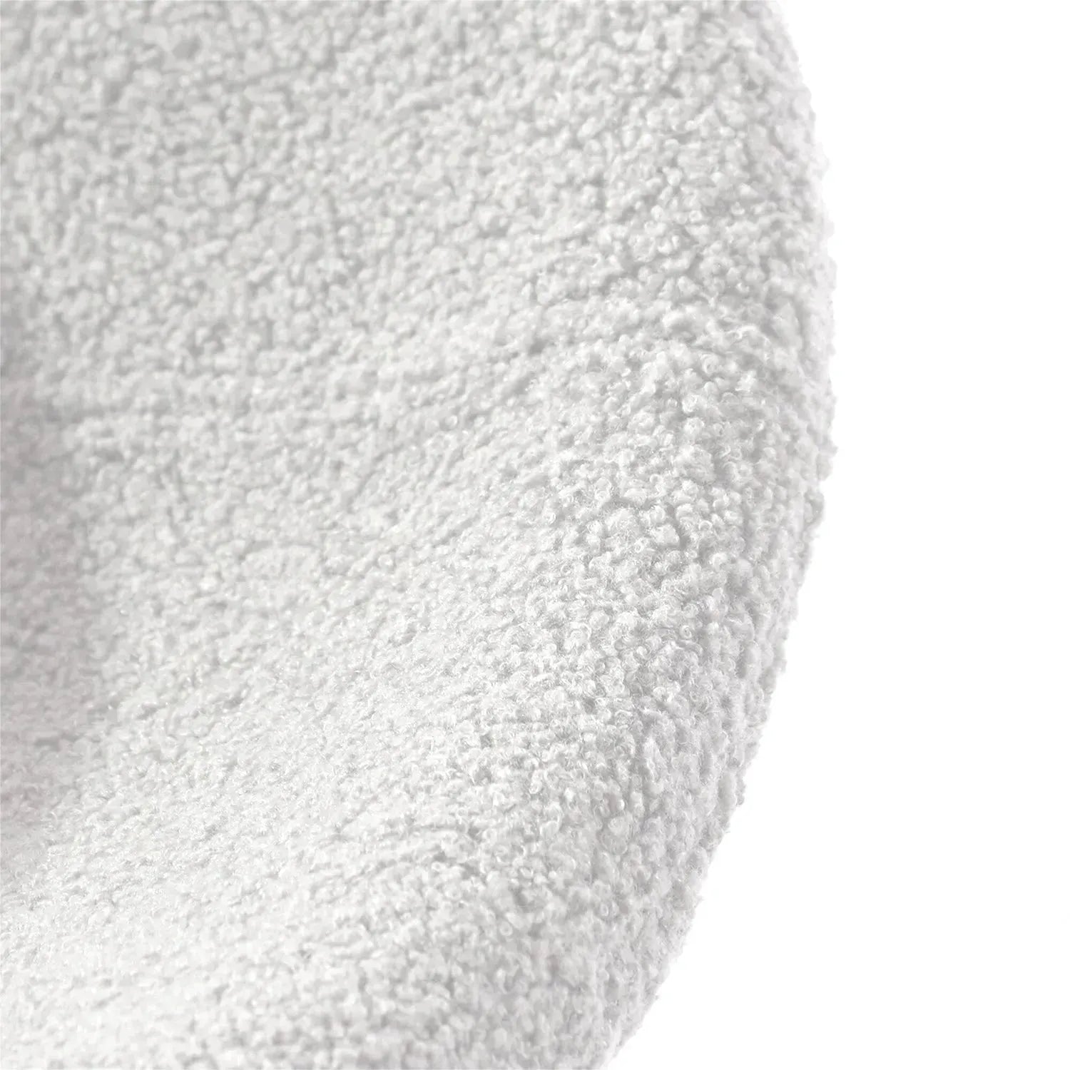 Cream boucle 1 seater sofa kids elephant in details.