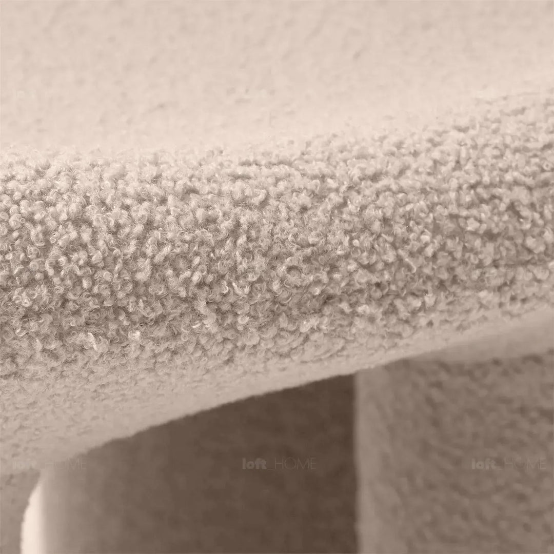 Cream boucle 1 seater sofa kids elephant detail 3.