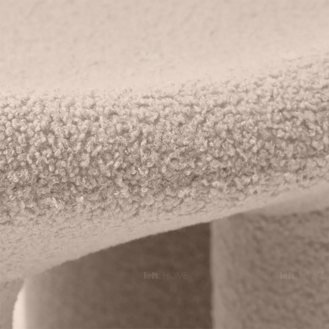 Cream boucle 1 seater sofa mibster detail 7.