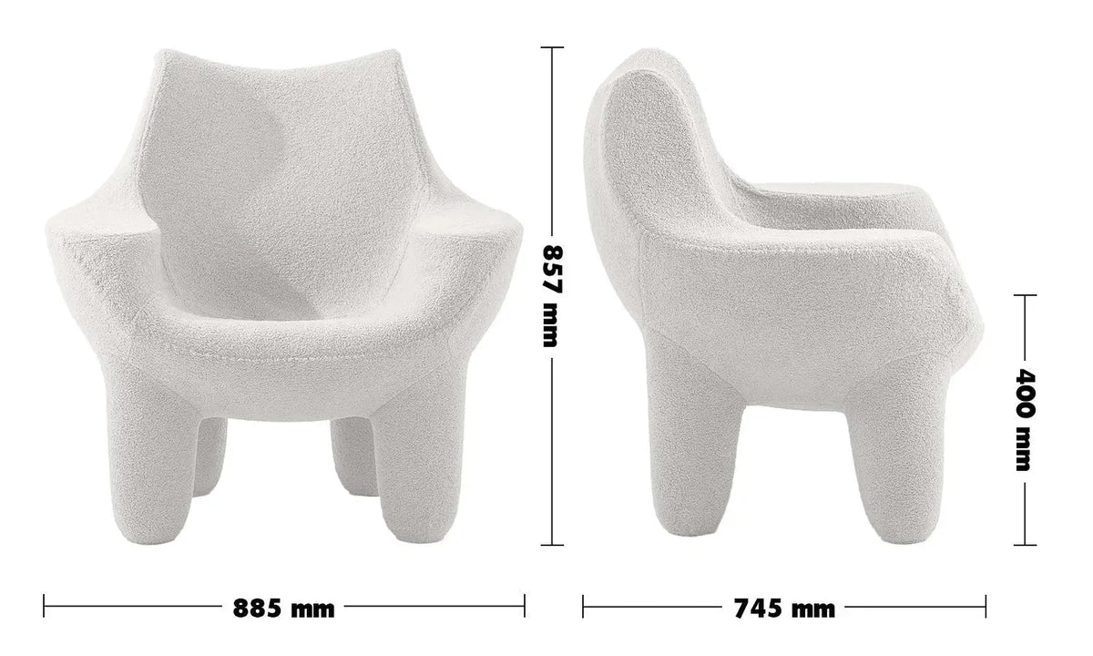 Cream boucle 1 seater sofa mibster size charts.