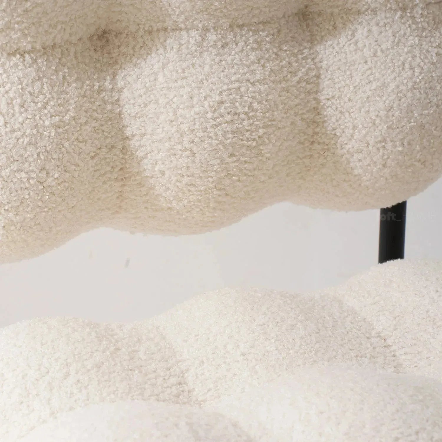 Cream boucle 1 seater sofa souffle environmental situation.