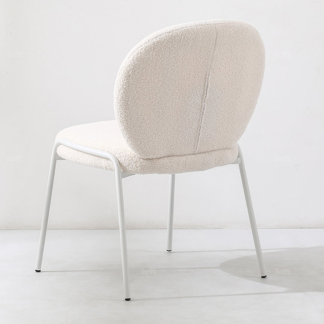 Cream boucle dining chair pavlova ii material variants.