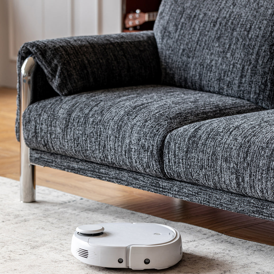 Cream boucle fabric 3 seater sofa song color swatches.