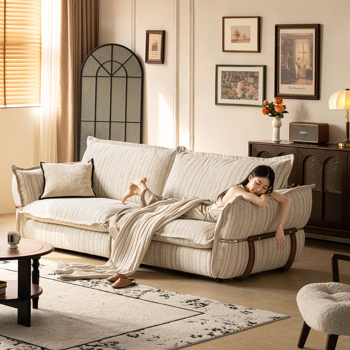 Cream boucle fabric 4 seater sofa circle size charts.
