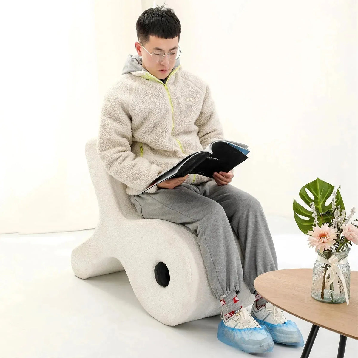 Bauhaus boucle ottoman fish conceptual design.