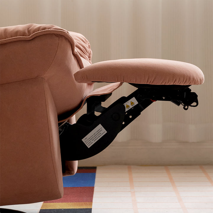 Cream cat scratch resistant fabric electric recliner 1 seater sofa with phone holder nesta in still life.