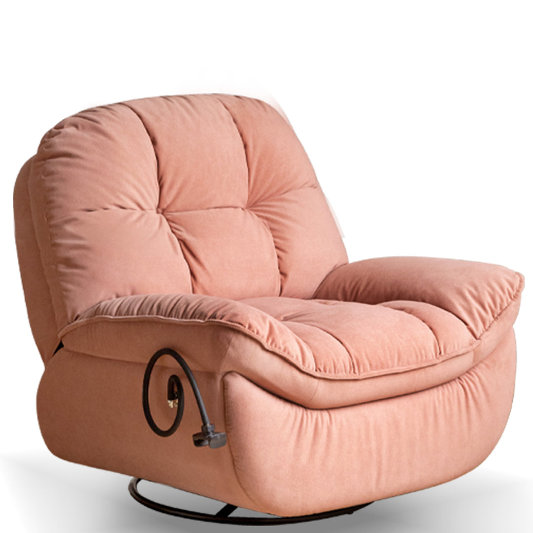 Cream cat scratch resistant fabric electric recliner 1 seater sofa with phone holder nesta conceptual design.