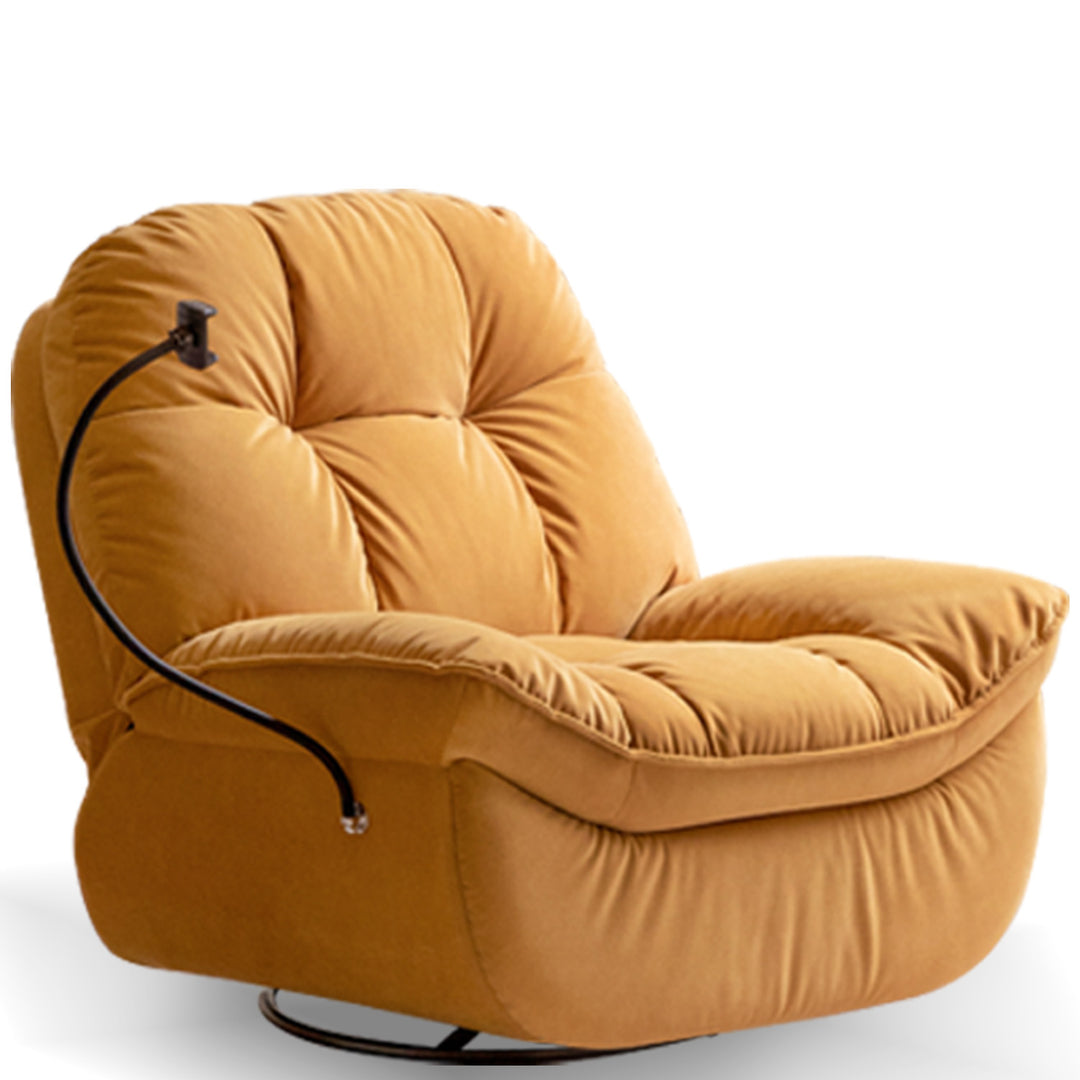 Cream cat scratch resistant fabric electric recliner 1 seater sofa with phone holder nesta situational feels.