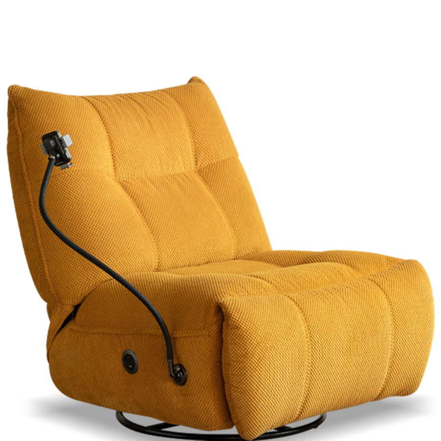 Cream corduroy velvet fabric electric recliner 1 seater sofa with phone holder chargeva environmental situation.