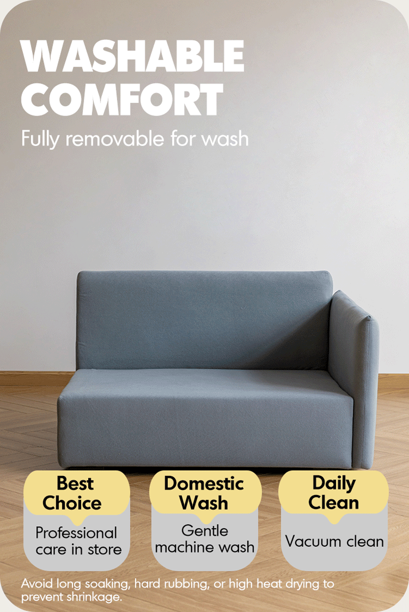 Cream Cotton Fabric 1 Seater Sofa FOLDING EAR Good to Know - 7