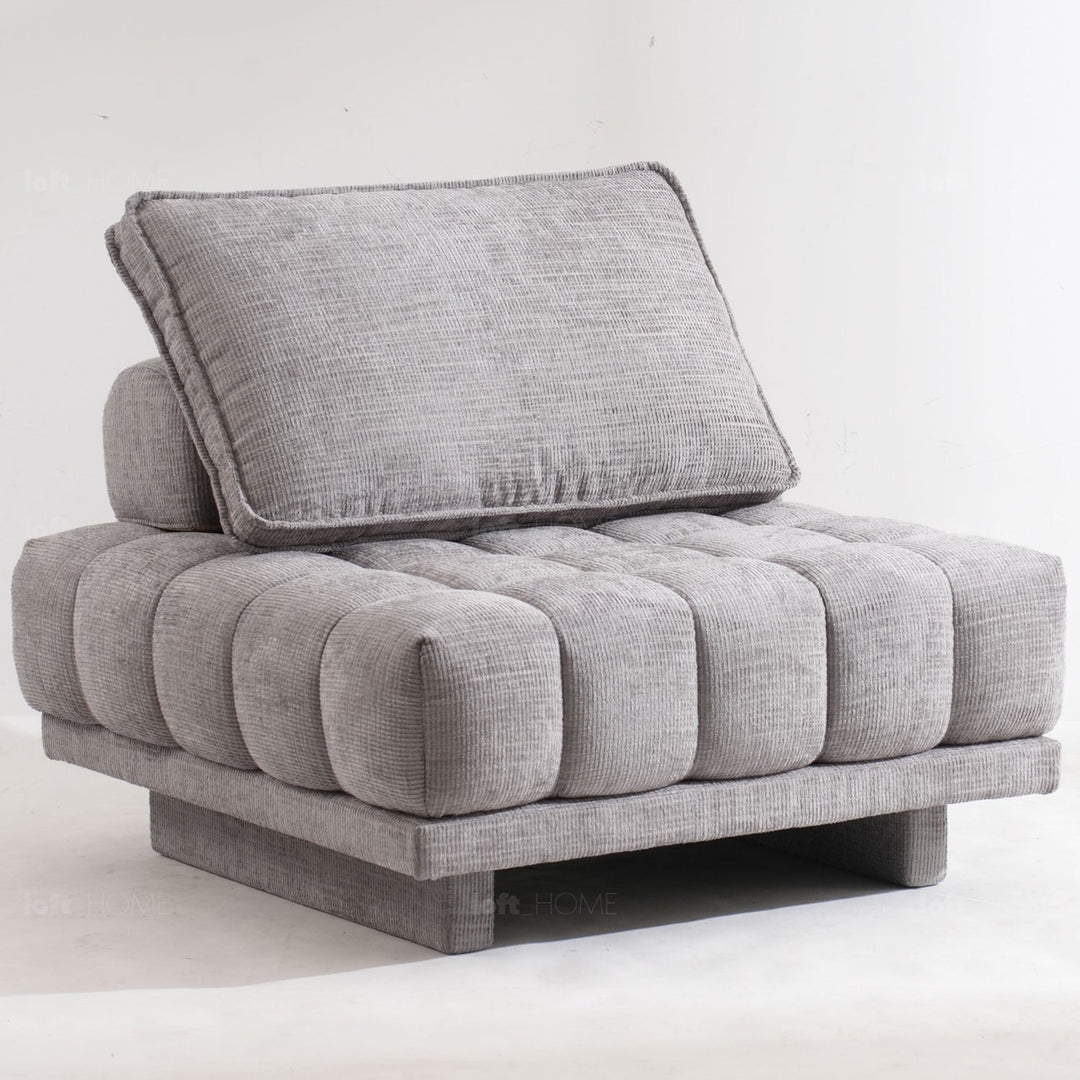 Cream fabric 1 seater sofa ganache with context.