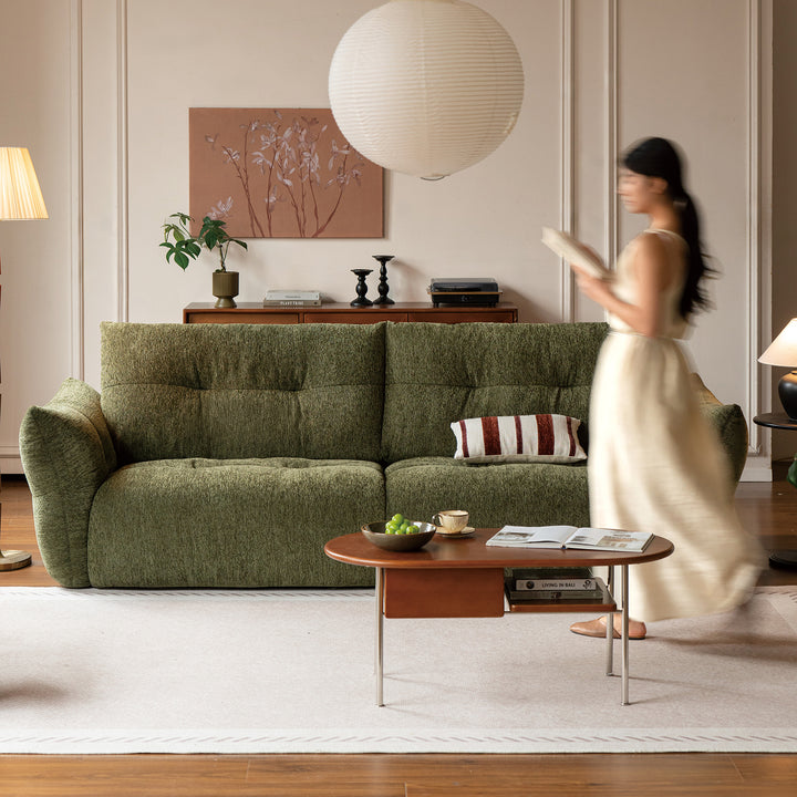 Cream fabric 3 seater sofa mochi primary product view.