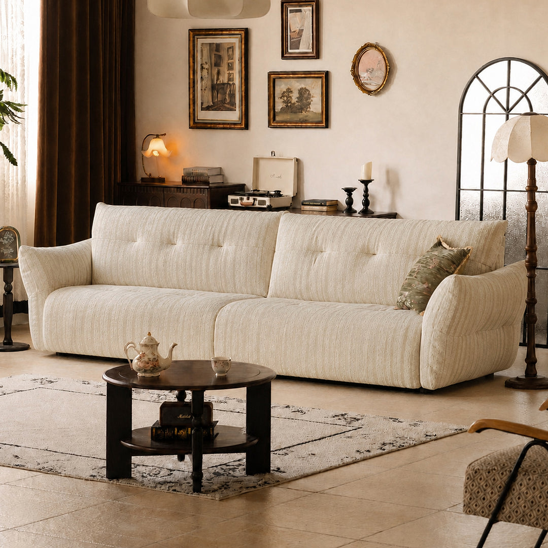 Cream Fabric 4 Seater Sofa MOCHI