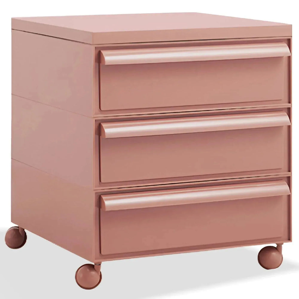 Cream plastic drawer cabinet truffle 3 drawer in white background.