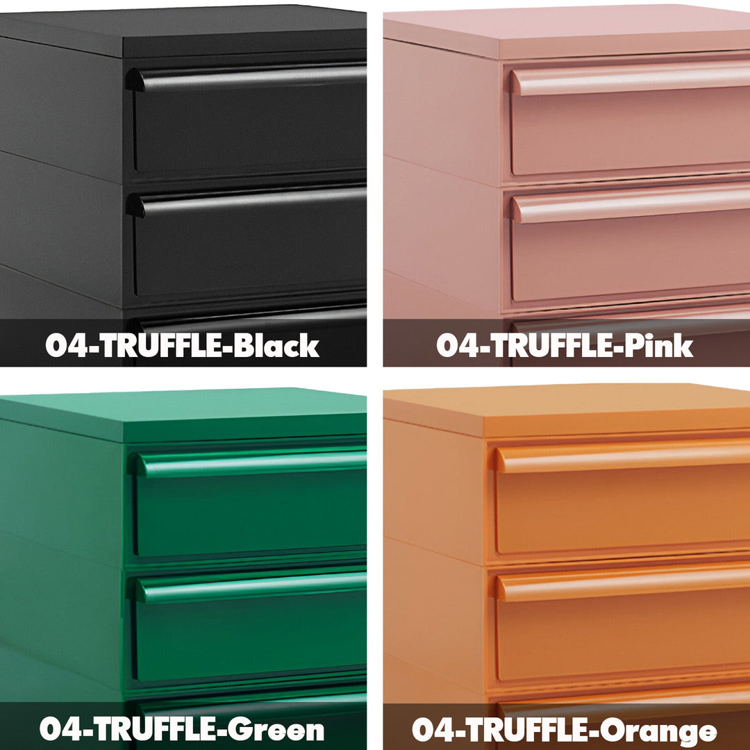 Cream plastic drawer cabinet truffle 4 drawer color swatches.