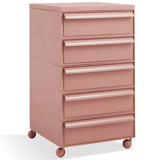 Contemporary plastic drawer cabinet truffle 5 drawer in white background.