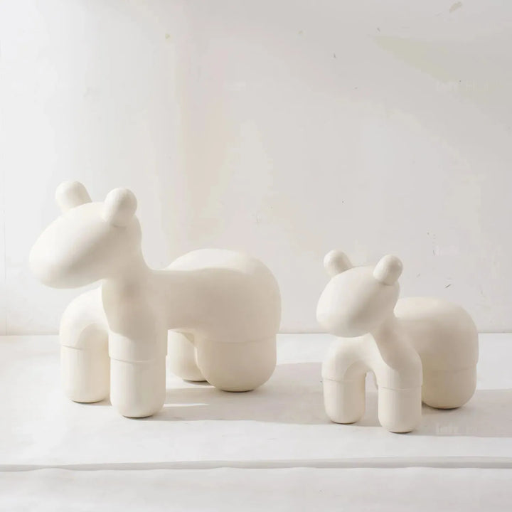 Cream polyethylene decor llama in still life.