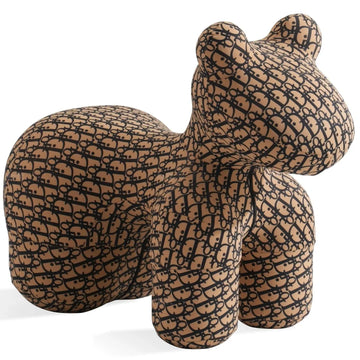 Contemporary polyethylene decor ottoman llama in white background.