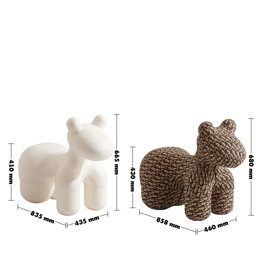 Cream polyethylene decor llama size charts.