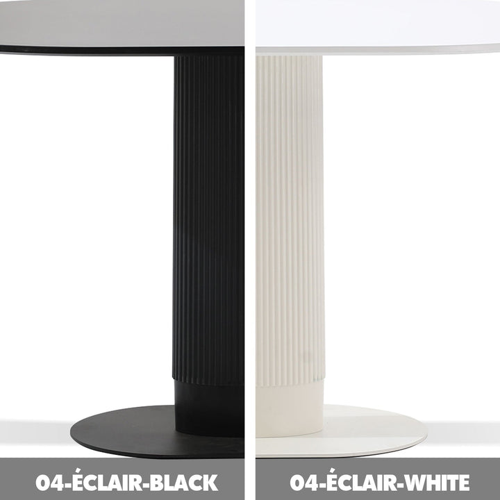 Cream wood dining table eclair color swatches.