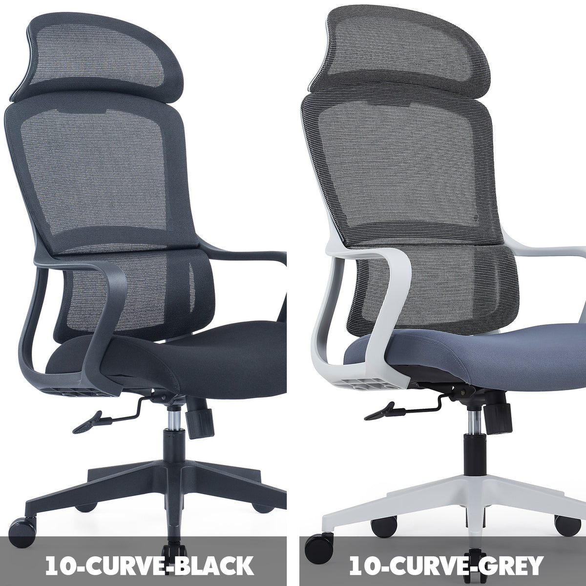 Modern Mesh Ergonomic Office Chair With Headrest CURVE Color Swatches